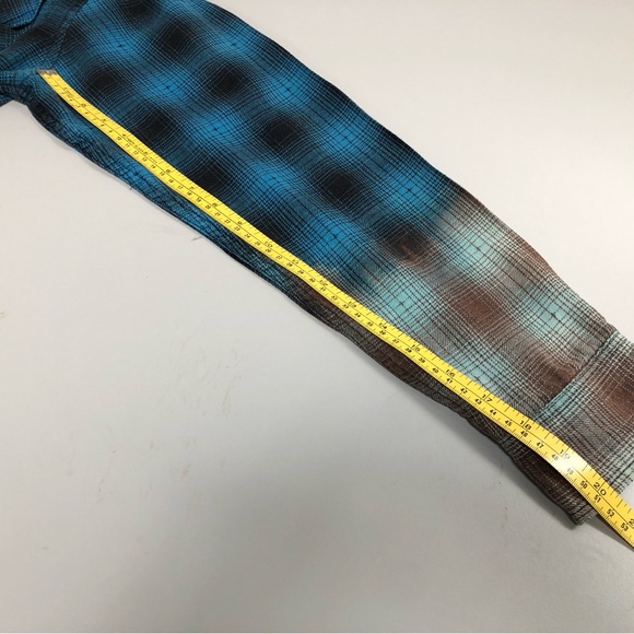 Custom Bleached Flannel Shirt, Sz Mens M (slim fit). - Picture 8 of 9